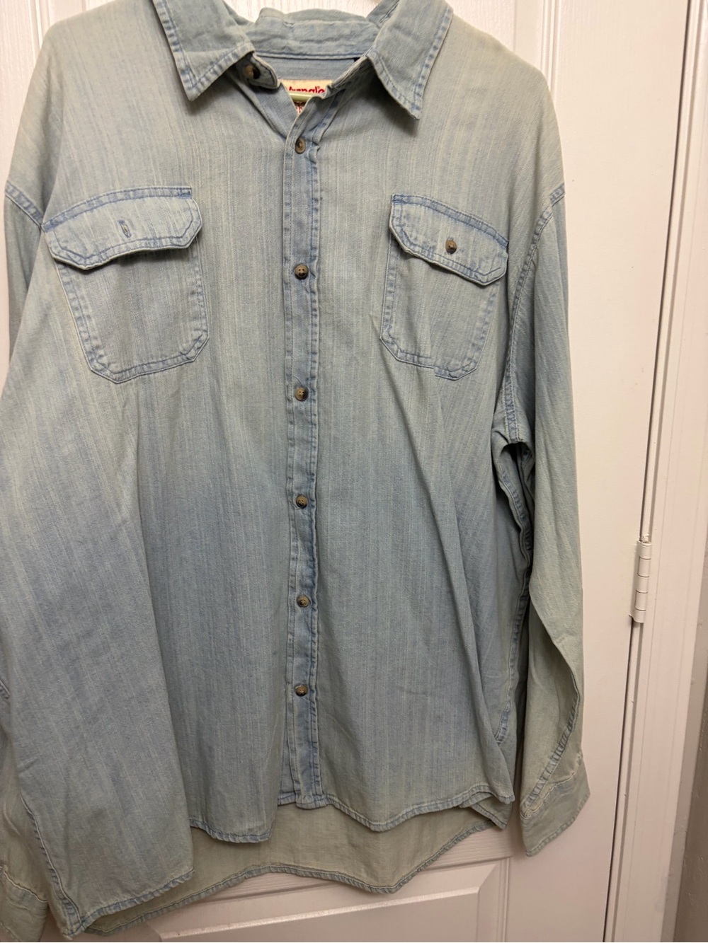 Wrangler Light Wash Denim Button-Down Shirt